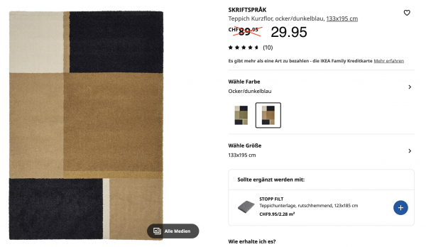 IKEA SKRIFTSPRÅK Rug - 67% OFF